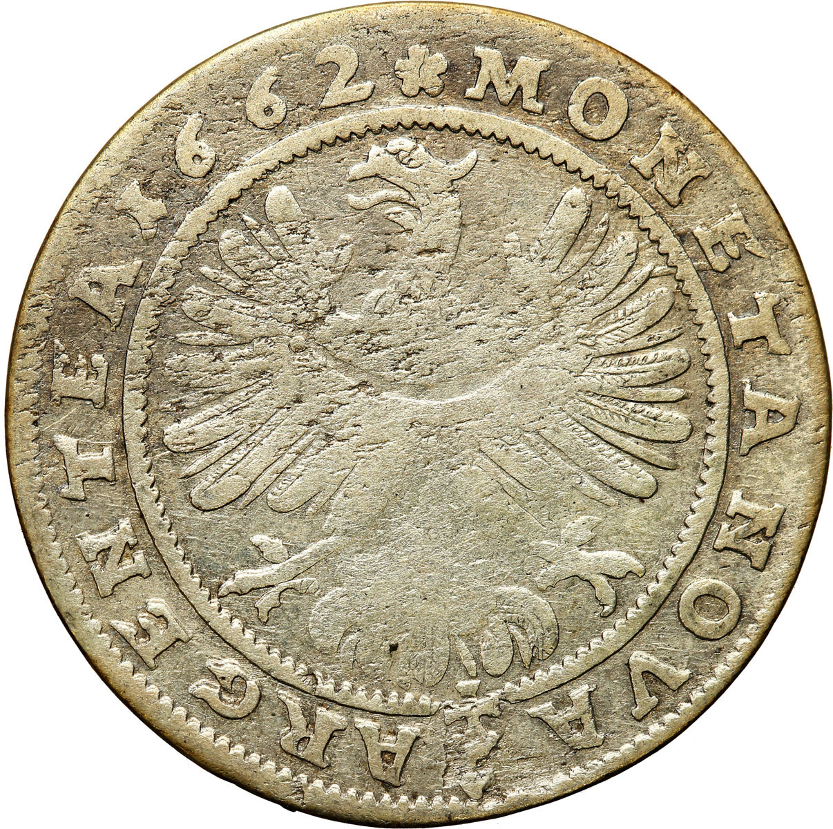 Śląsk, Księstwo Legnicko-Brzesko-Wołowskie. Ludwik IV Legnicki (1653-1663). 15 krajcarów 1662, Brzeg